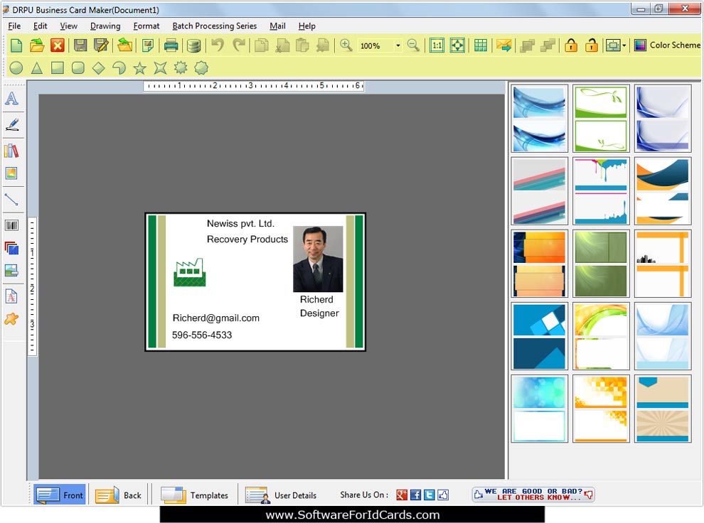Designed Business Card Business Cards Designing Software
