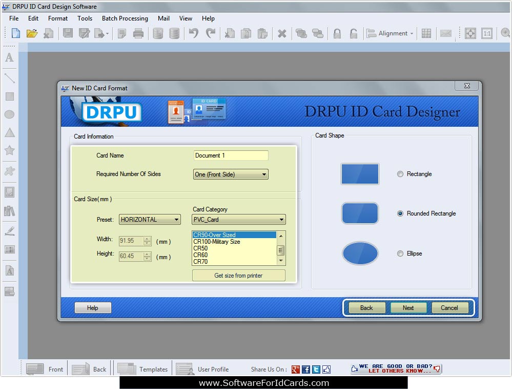Fill Card Information ID Cards Designing Software