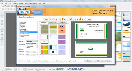 Business Card Generator Software screenshot