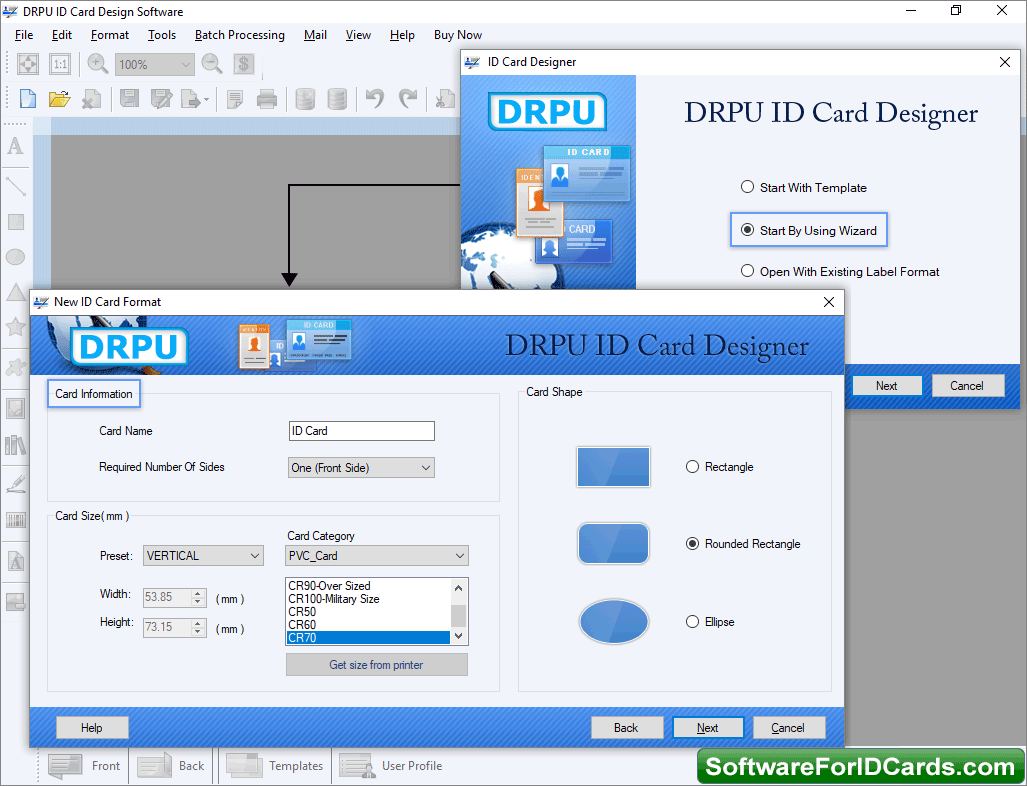 Fill Card Information ID Cards Designing Software Card Information