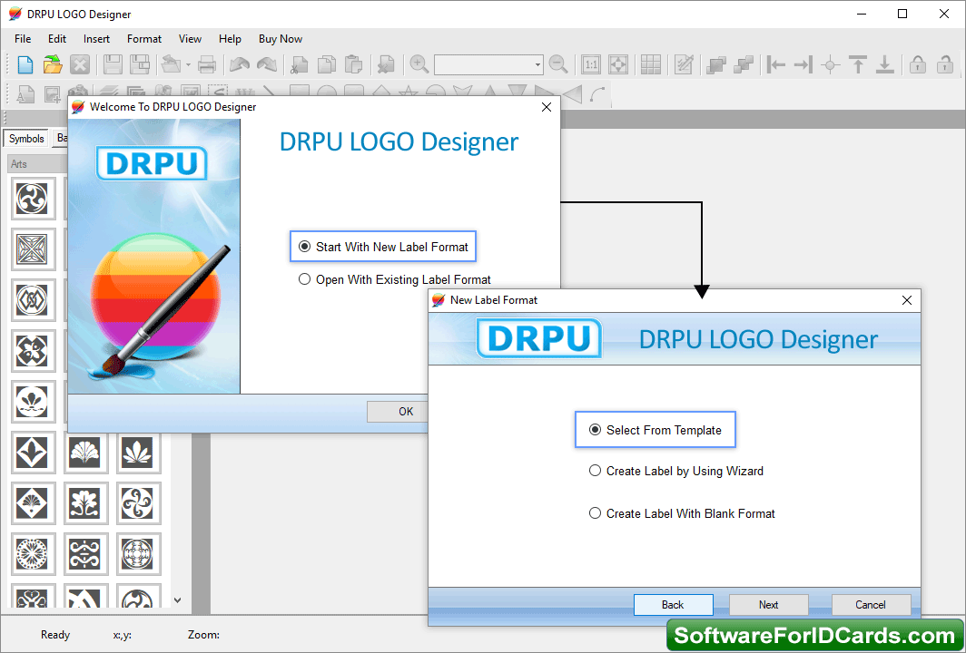 Start With New Label Format Logo Designing Software Selct Template