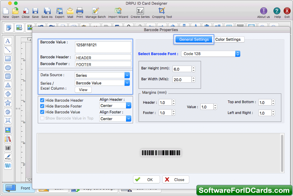 Add barcode on ID card