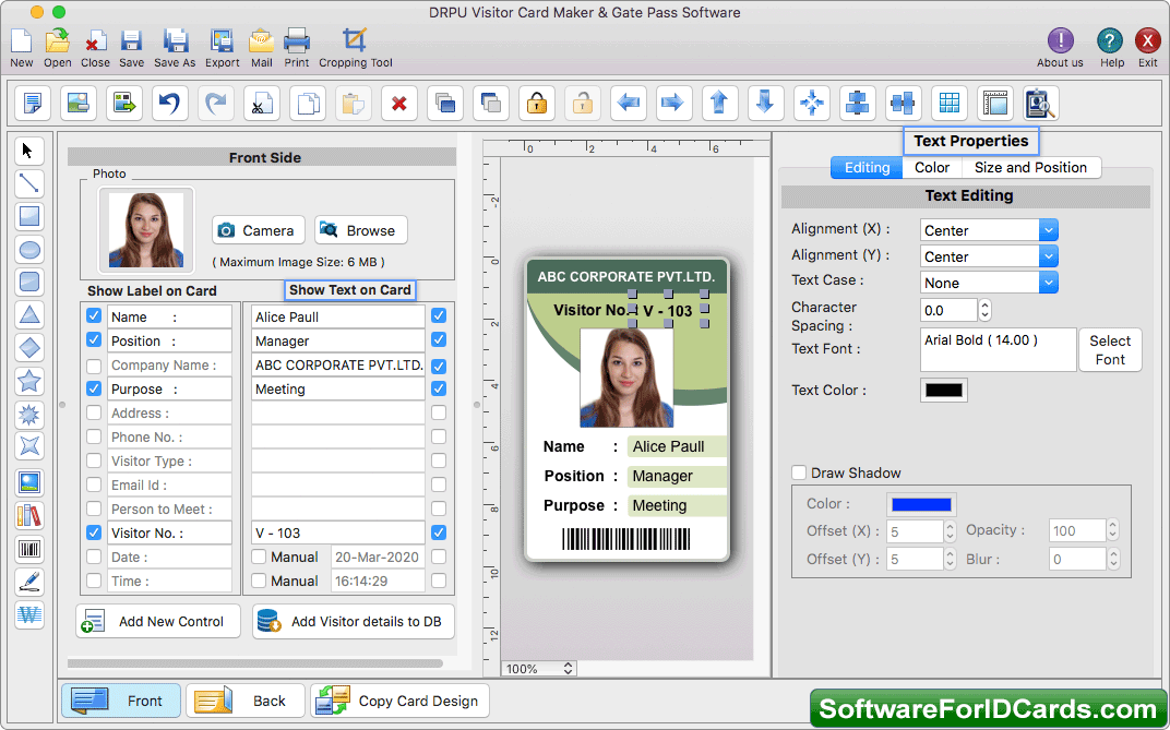 Mac Gate Pass ID Cards Maker Software