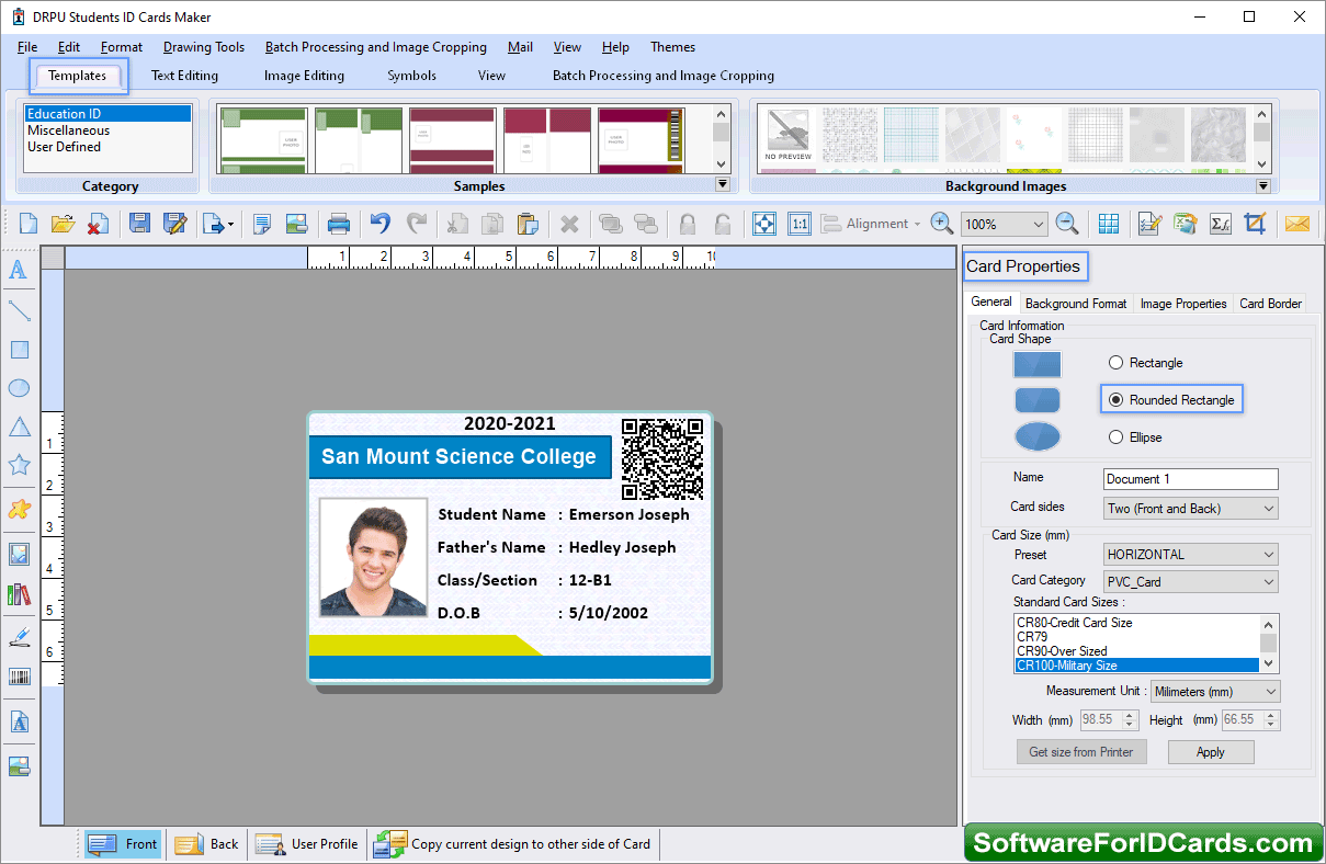 Created student id cards