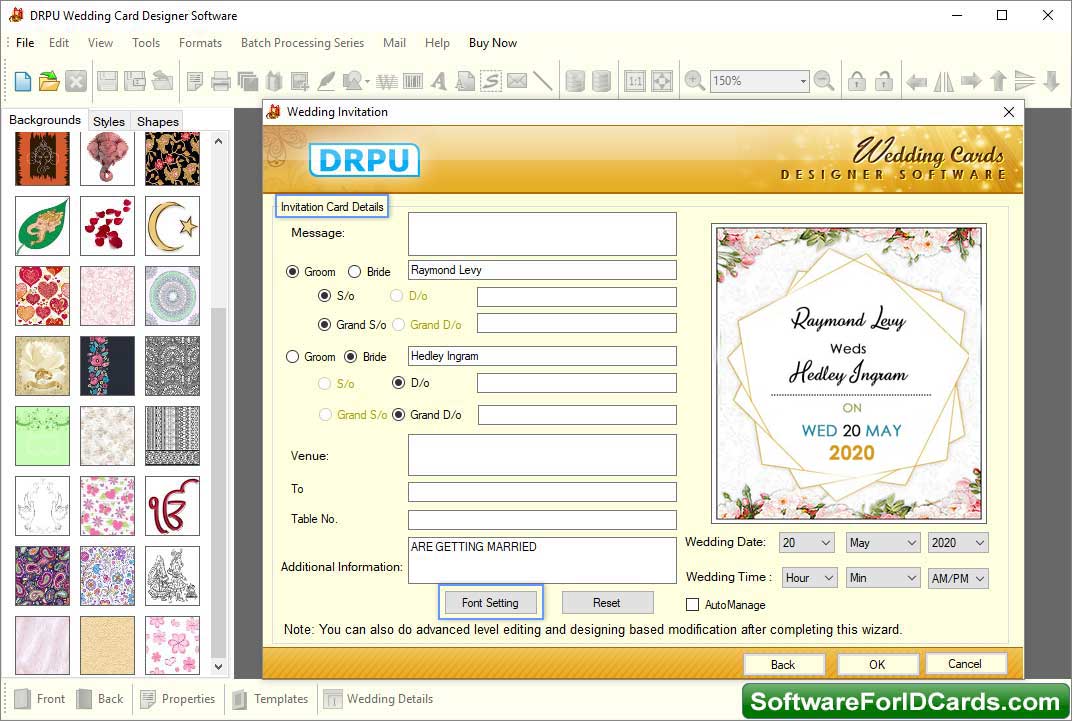 Invitation Card Details Invitation Card Details